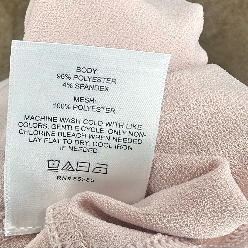 Express Pink Mesh Yoke Dot Sleeve Short Sleeve Top - Picture 9 of 12